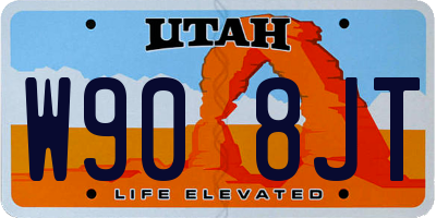 UT license plate W908JT