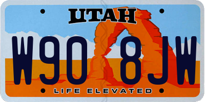 UT license plate W908JW