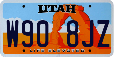 UT license plate W908JZ