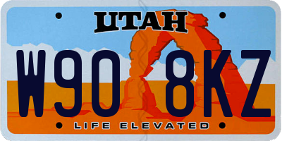 UT license plate W908KZ