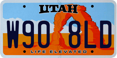 UT license plate W908LD