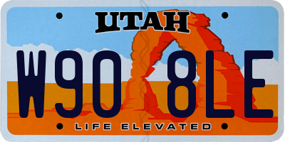 UT license plate W908LE