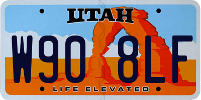 UT license plate W908LF