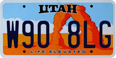 UT license plate W908LG
