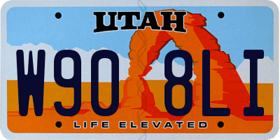 UT license plate W908LI
