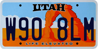 UT license plate W908LM
