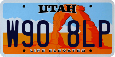 UT license plate W908LP