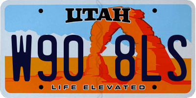 UT license plate W908LS