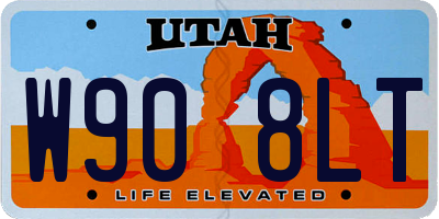 UT license plate W908LT