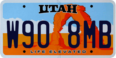UT license plate W908MB