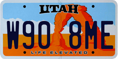 UT license plate W908ME