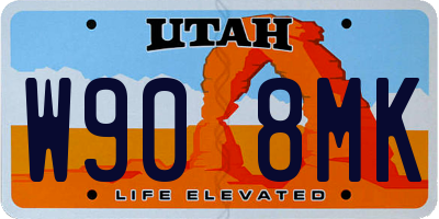 UT license plate W908MK