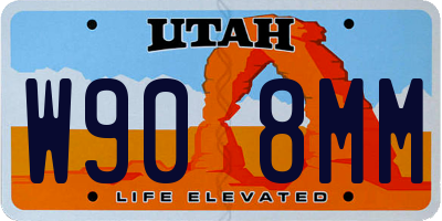 UT license plate W908MM