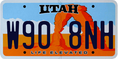 UT license plate W908NH