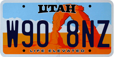 UT license plate W908NZ