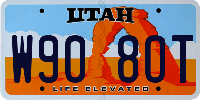 UT license plate W908OT