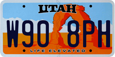 UT license plate W908PH
