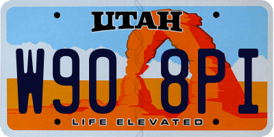 UT license plate W908PI
