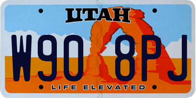 UT license plate W908PJ