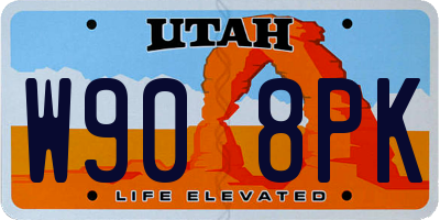 UT license plate W908PK