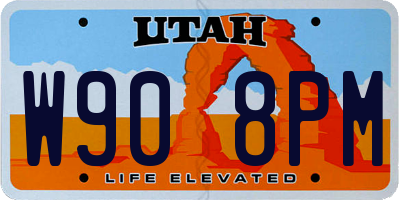 UT license plate W908PM