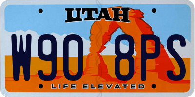 UT license plate W908PS
