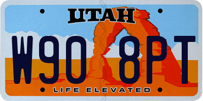UT license plate W908PT