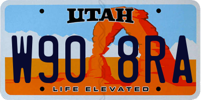 UT license plate W908RA