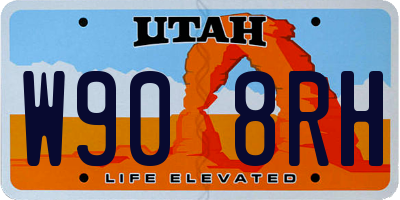 UT license plate W908RH