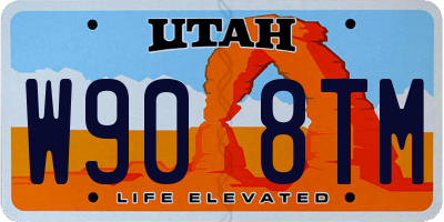 UT license plate W908TM