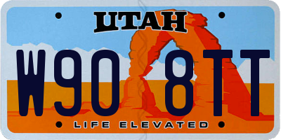 UT license plate W908TT