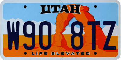 UT license plate W908TZ