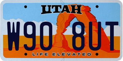 UT license plate W908UT