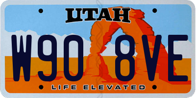 UT license plate W908VE
