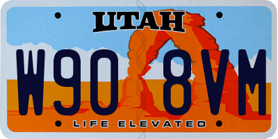 UT license plate W908VM