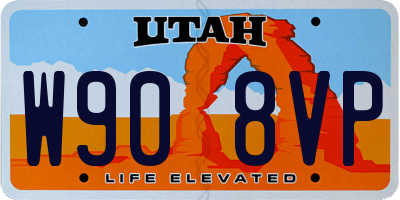 UT license plate W908VP