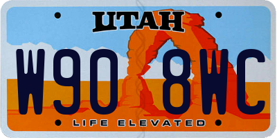 UT license plate W908WC