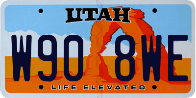 UT license plate W908WE