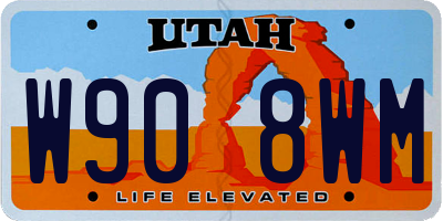 UT license plate W908WM