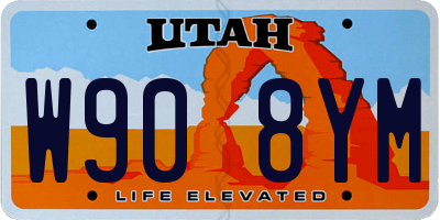 UT license plate W908YM
