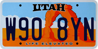 UT license plate W908YN