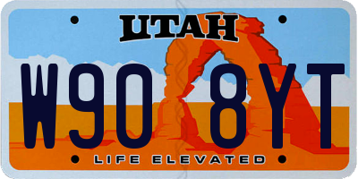 UT license plate W908YT