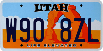 UT license plate W908ZL
