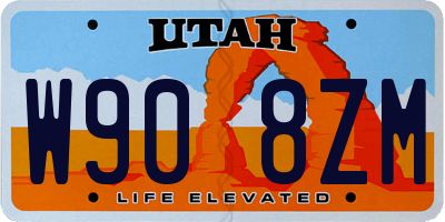 UT license plate W908ZM