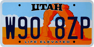 UT license plate W908ZP