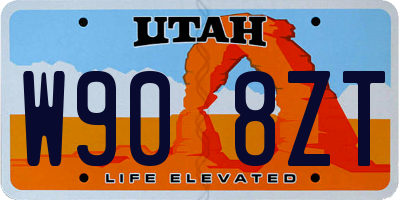 UT license plate W908ZT