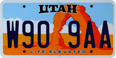 UT license plate W909AA