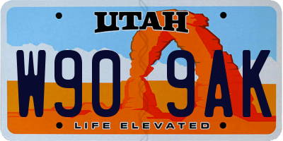 UT license plate W909AK