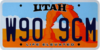 UT license plate W909CM