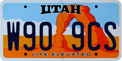 UT license plate W909CS